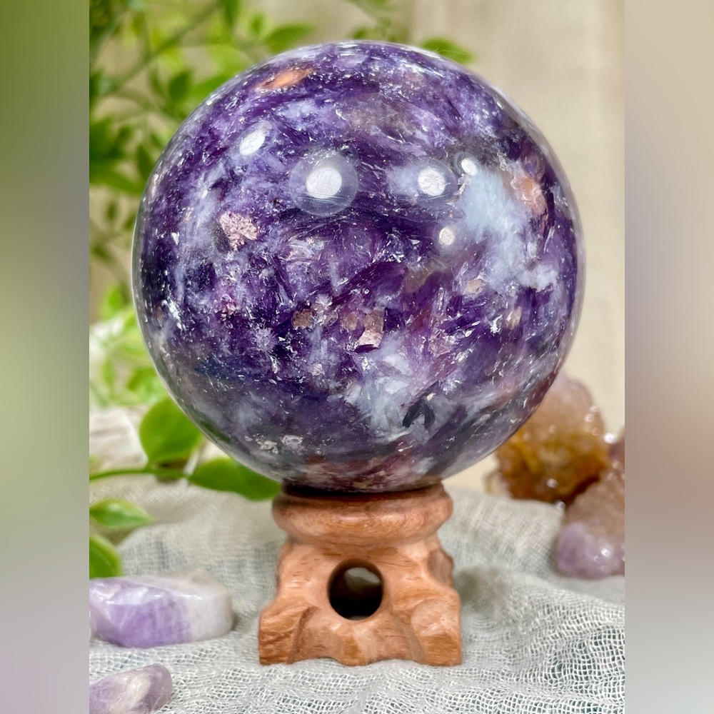 1489 Lepidolite (Purple Mica) Crystal Sphere